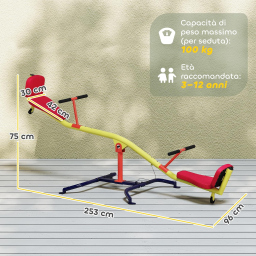 AIYAPLAY altalena a bilico per bambini girevole 360°