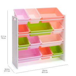 Amazon Basics organizer per giocattoli con 12 contenitori