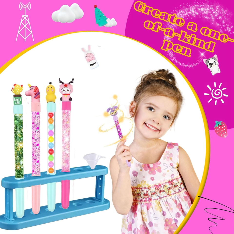 Aoksily Kit Crea Penne Glitterate – 20 Penne e 60+ Accessori Fai Da Te