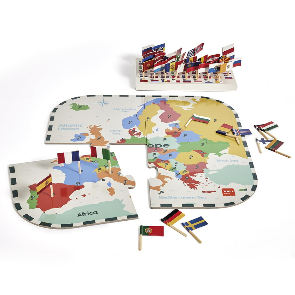 APLI Kids puzzle bandiere d’Europa con mappa