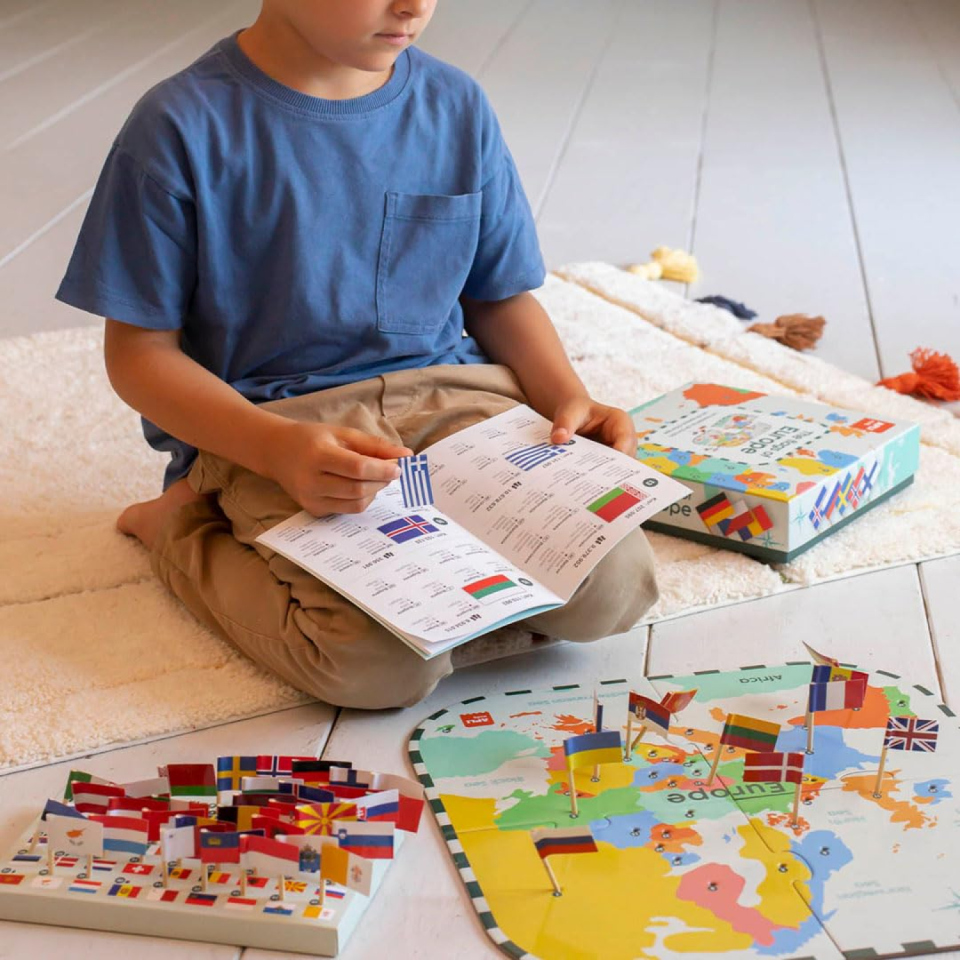 APLI Kids puzzle bandiere d’Europa con mappa