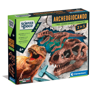 Clementoni Archeogiocando T-Rex 2in1 – Kit Scavo e Assemblaggio Dinosauro