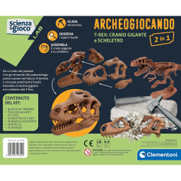Clementoni Archeogiocando T-Rex 2in1 – Kit Scavo e Assemblaggio Dinosauro