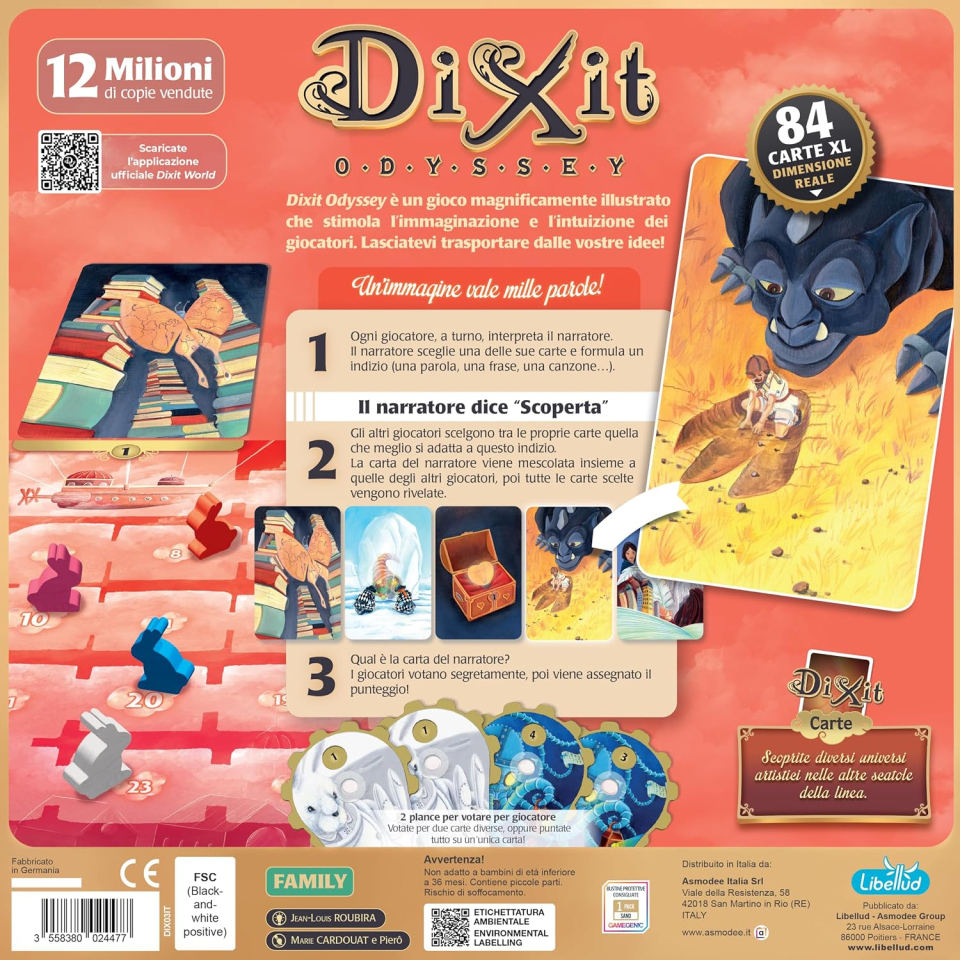 Asmodee Dixit Odyssey gioco da tavolo per 3-12 giocatori