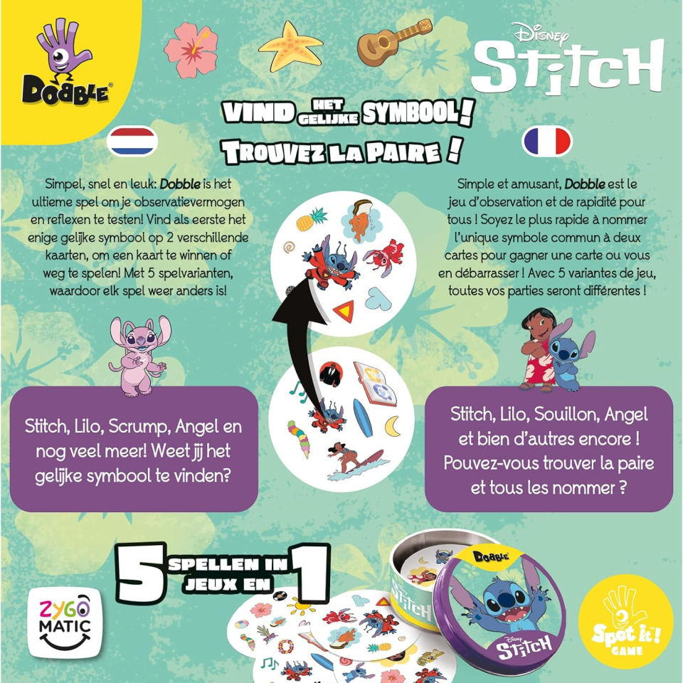 Asmodee Dobble Stitch, gioco di carte compatto