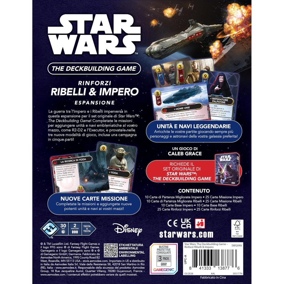 Asmodee Star Wars espansione deckbuilding Ribelli e Impero