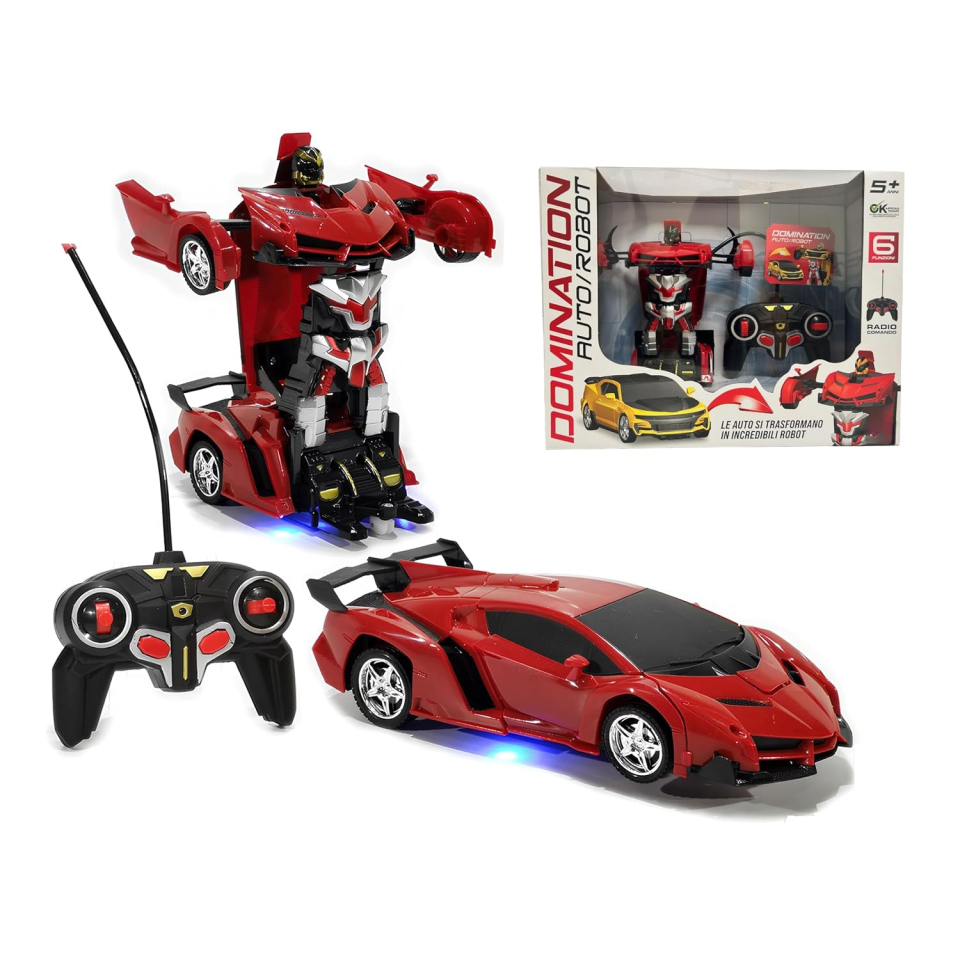 Auto telecomandata trasformabile in robot con luci LED