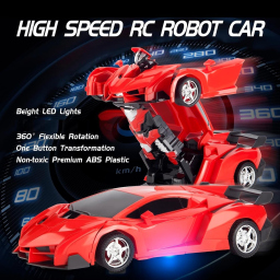 Auto telecomandata trasformabile in robot con luci LED