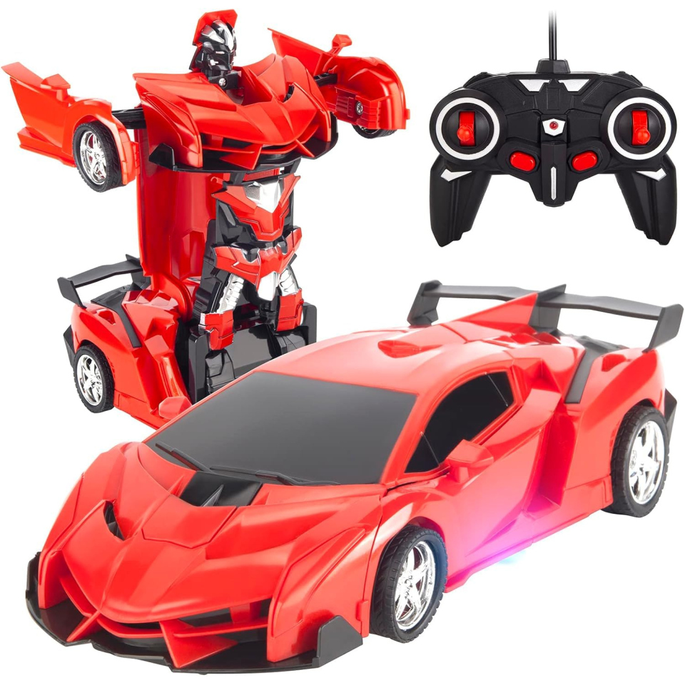 Auto telecomandata trasformabile in robot con luci LED