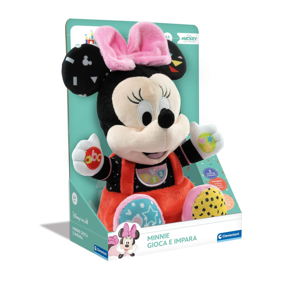 Baby Minnie Peluche Interattivo Clementoni – Alfabeto, Numeri e Colori