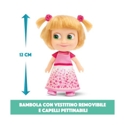 Giochi Preziosi Masha e Orso – Bambola Masha 12 cm Vestito Compleanno