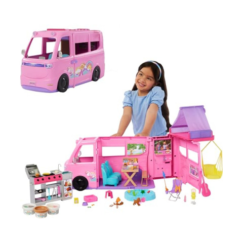 Barbie Camper dei Sogni con 60+ Accessori e Pasta Modellabile