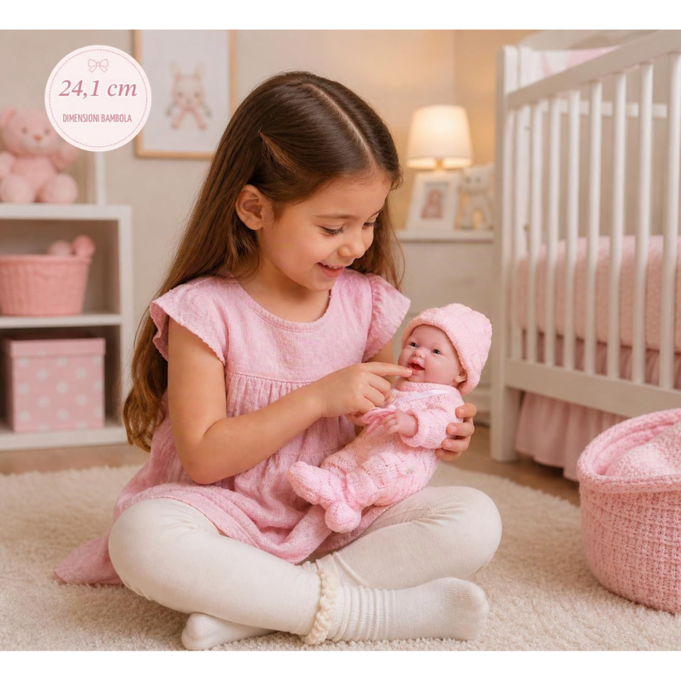 Berenguer bambolotto neonato femmina con tutina rosa