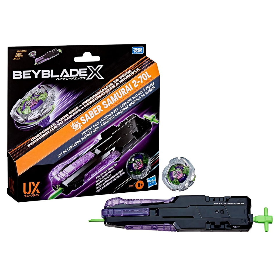 Beyblade X trottola con lanciatore Victory a destra