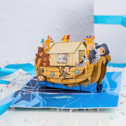 papercrush Biglietto Pop-up Arca di Noè per Battesimo e Nascita