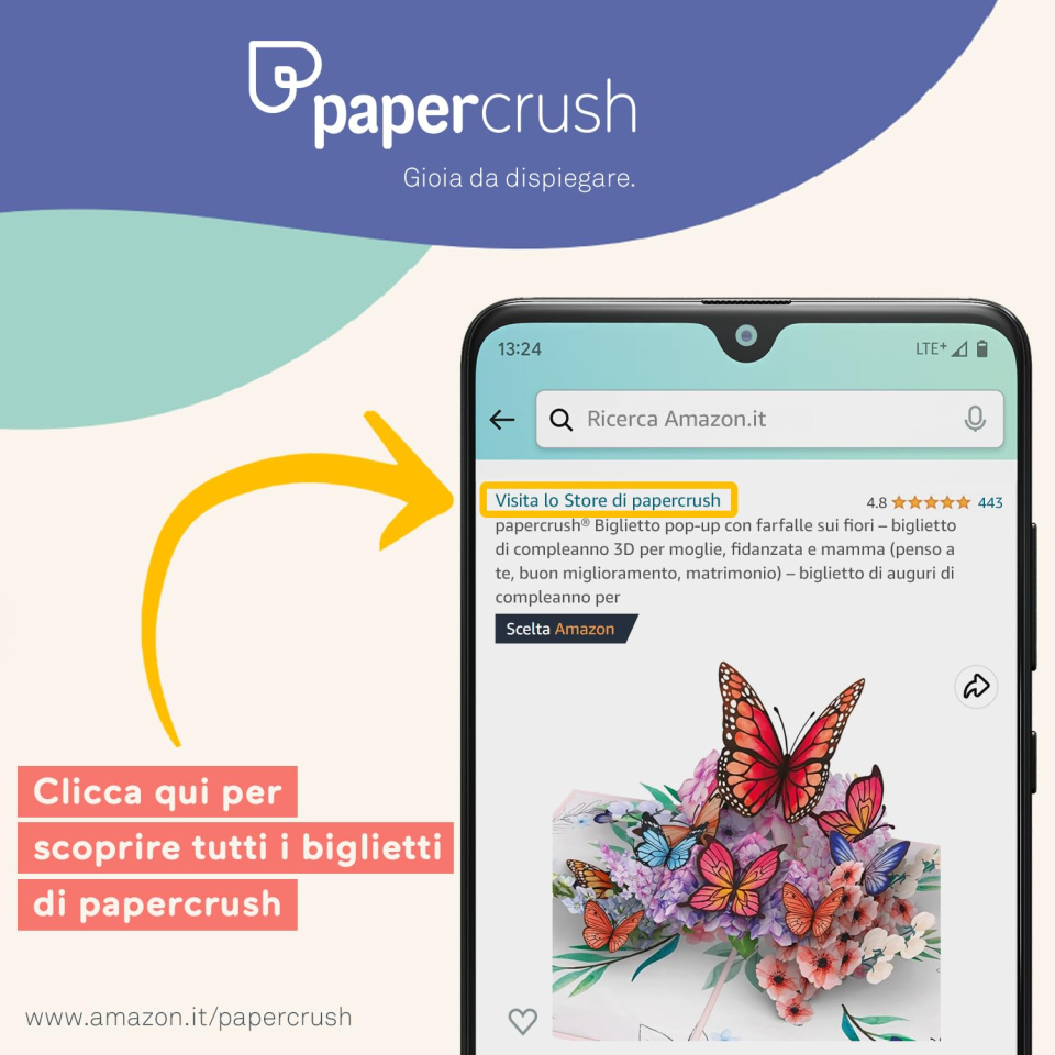 Biglietto pop-up orsetto papercrush con cuore 3D