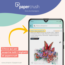 Biglietto pop-up orsetto papercrush con cuore 3D