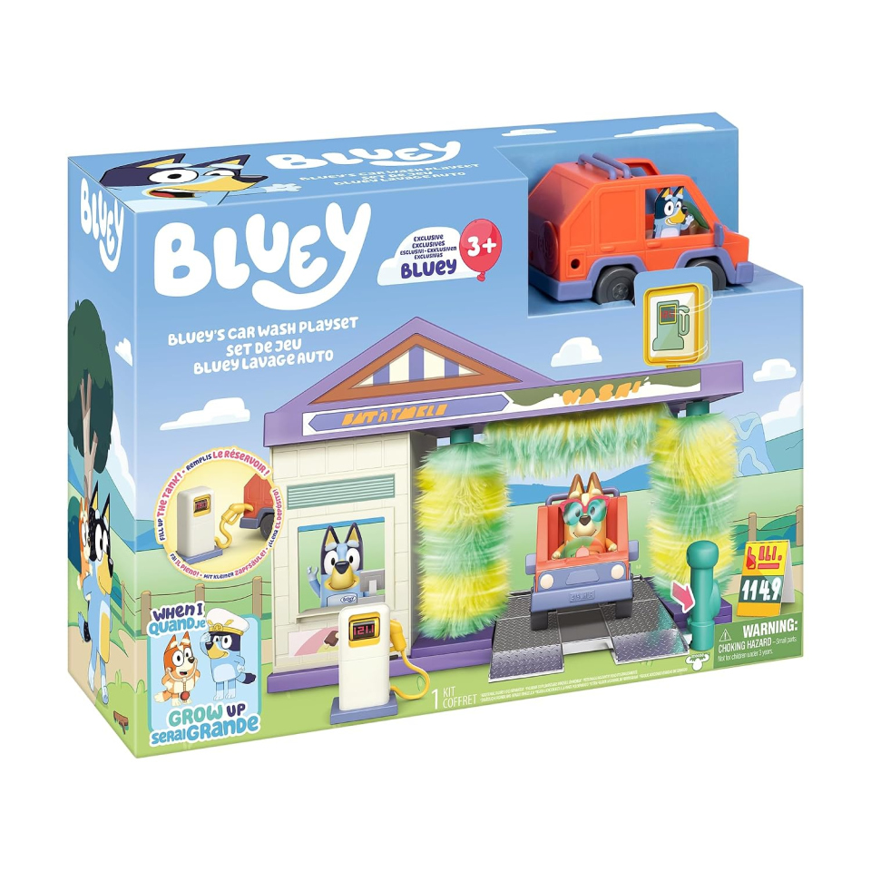 Bluey Autolavaggio playset Rocco Giocattoli con fuoristrada