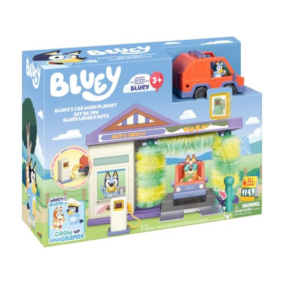 Bluey Autolavaggio playset Rocco Giocattoli con fuoristrada
