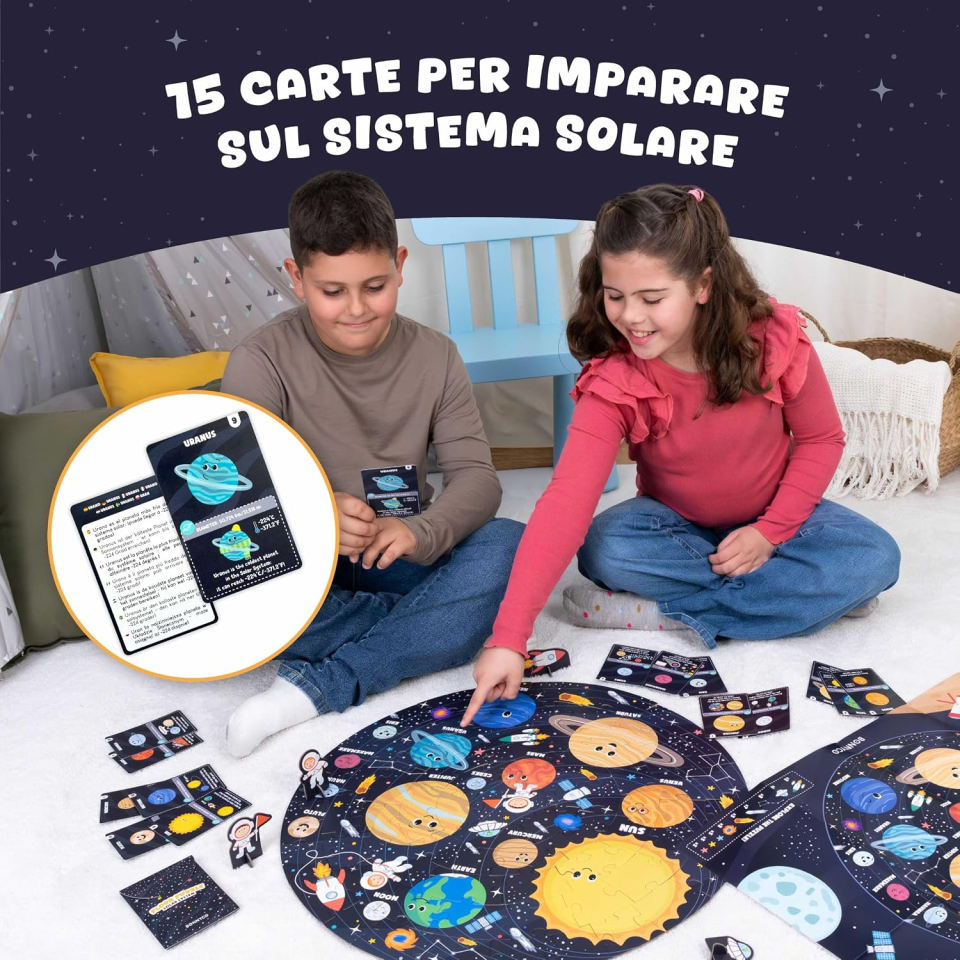 BONNYCO Puzzle Sistema Solare XXL 70 Pezzi per Bambini