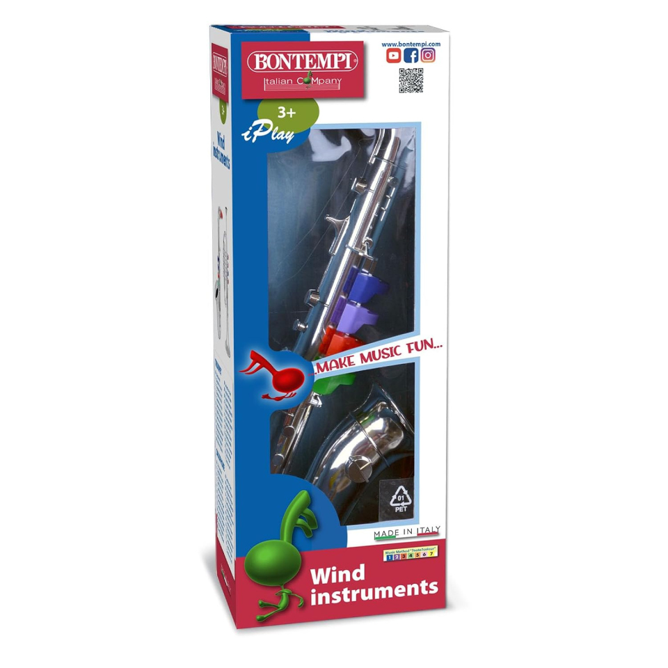 Bontempi sassofono giocattolo cromato con quattro note