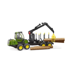 Bruder John Deere 1210E – Retroescavatore Forestale con Tronchi 1:16