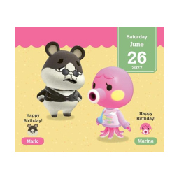 Calendario Giornaliero 2027 Animal Crossing