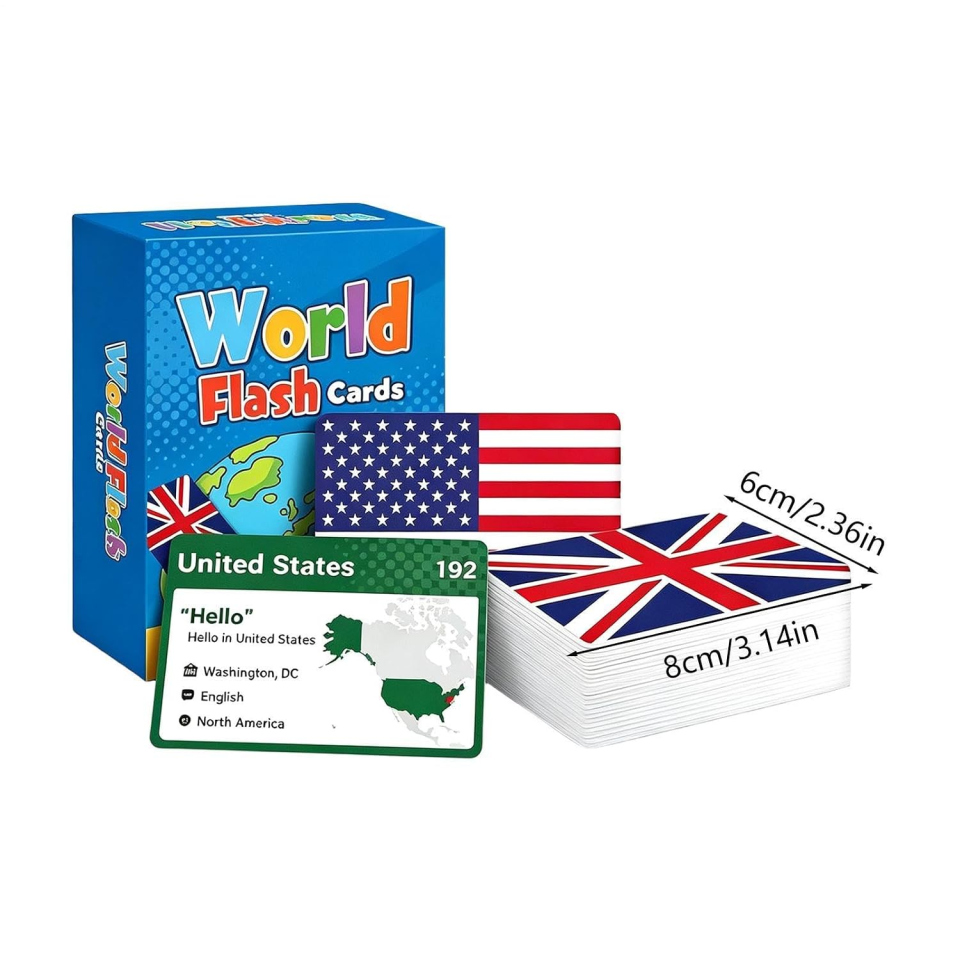 Carte bandiere del mondo, 245 schede didattiche