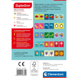 Clementoni Sapientino Baby Montessori – Carte Primo Memo Tattili 1-3 Anni