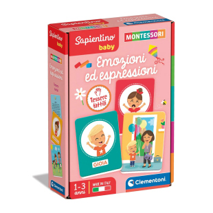 Clementoni Sapientino Baby Montessori – Carte Tattili Emozioni ed Espressioni