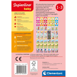 Clementoni Sapientino Baby Montessori – Carte Tattili Emozioni ed Espressioni
