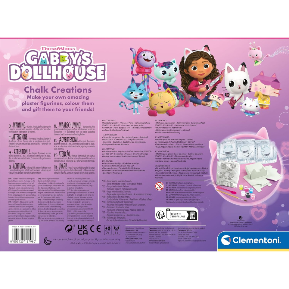Clementoni Chalk Creations Gabby's Dollhouse – Kit Sculture in Gesso