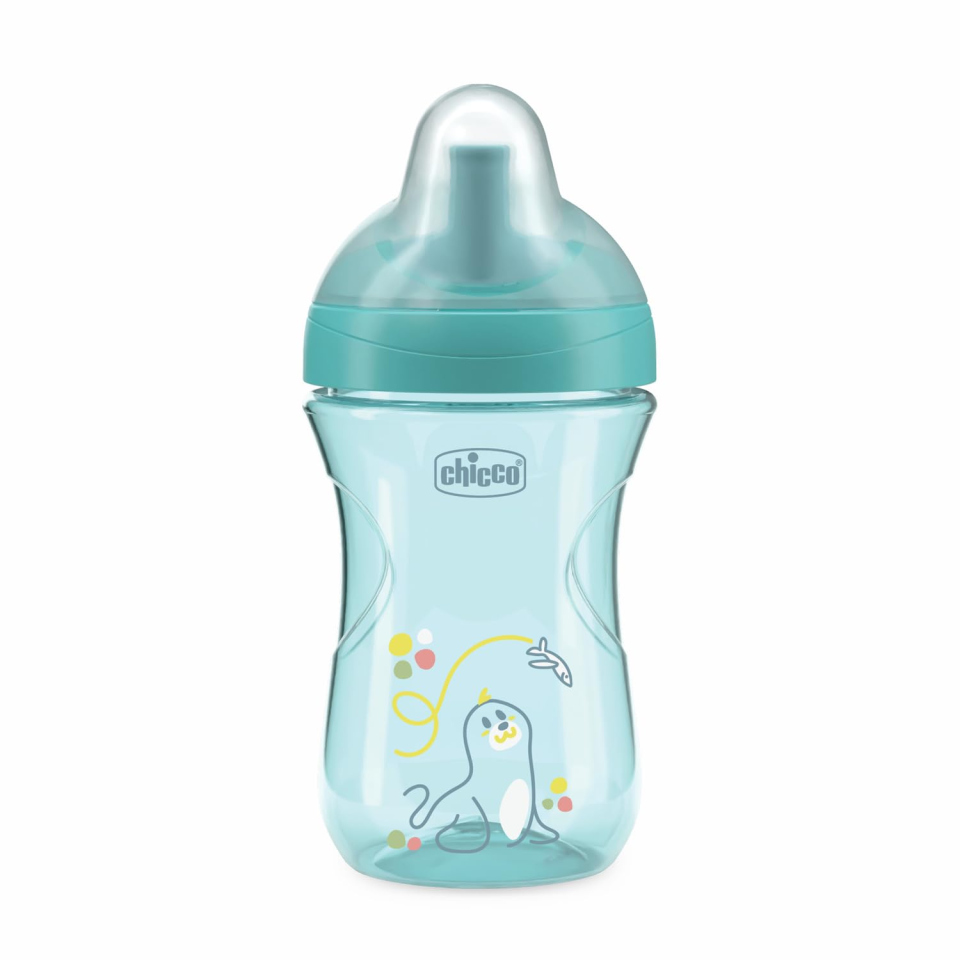 Chicco Advanced Cup – Bicchiere Antigoccia con Cannuccia dai 12 Mesi