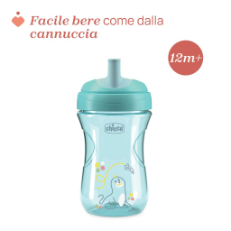 Chicco Advanced Cup – Bicchiere Antigoccia con Cannuccia dai 12 Mesi