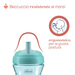 Chicco Advanced Cup – Bicchiere Antigoccia con Cannuccia dai 12 Mesi