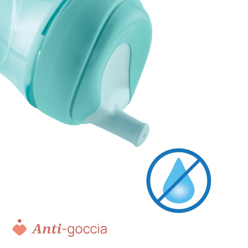 Chicco Advanced Cup – Bicchiere Antigoccia con Cannuccia dai 12 Mesi