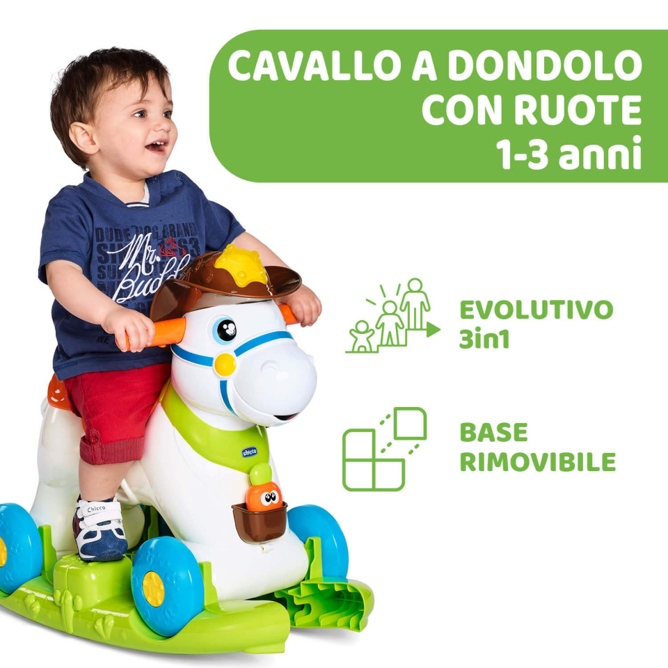 Chicco Baby Rodeo – Cavallo a Dondolo e Cavalcabile