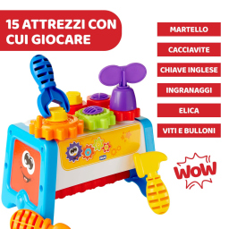 Chicco Cassetta degli Attrezzi 2 in 1 – Banco da Lavoro STEM 1-3 Anni