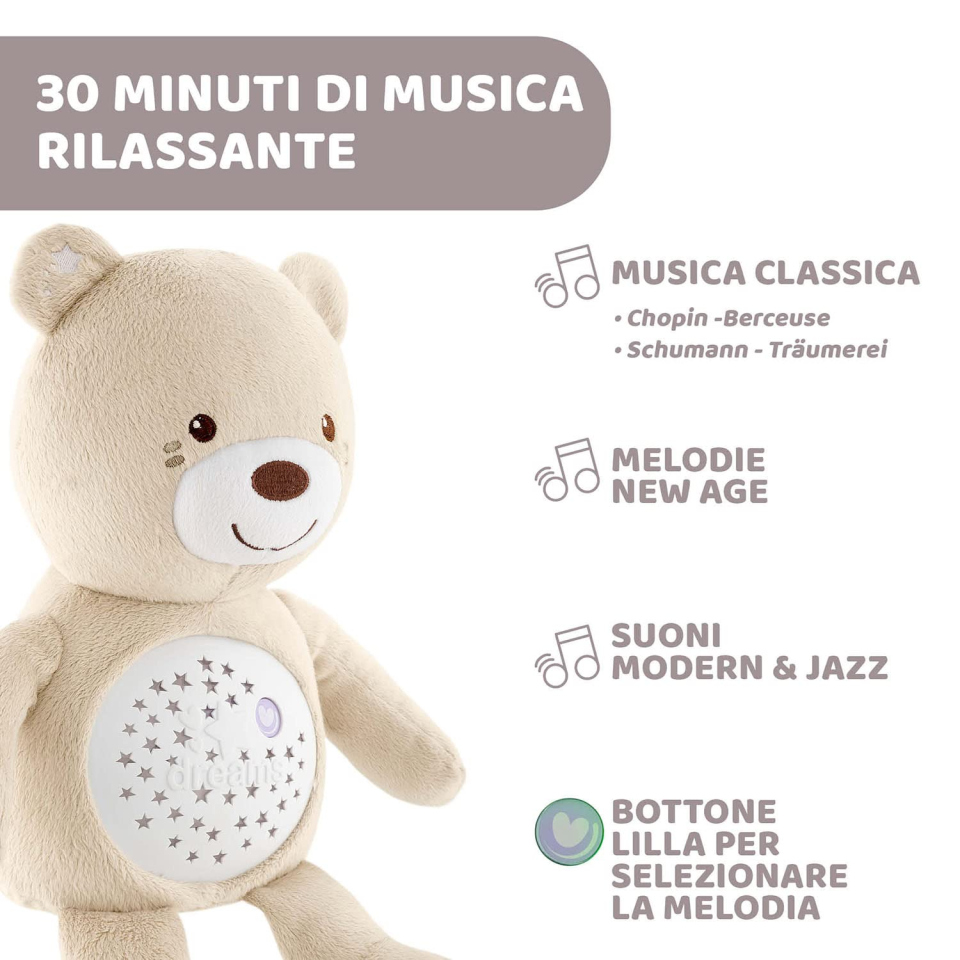 Chicco First Dreams peluche Baby Bear con proiettore