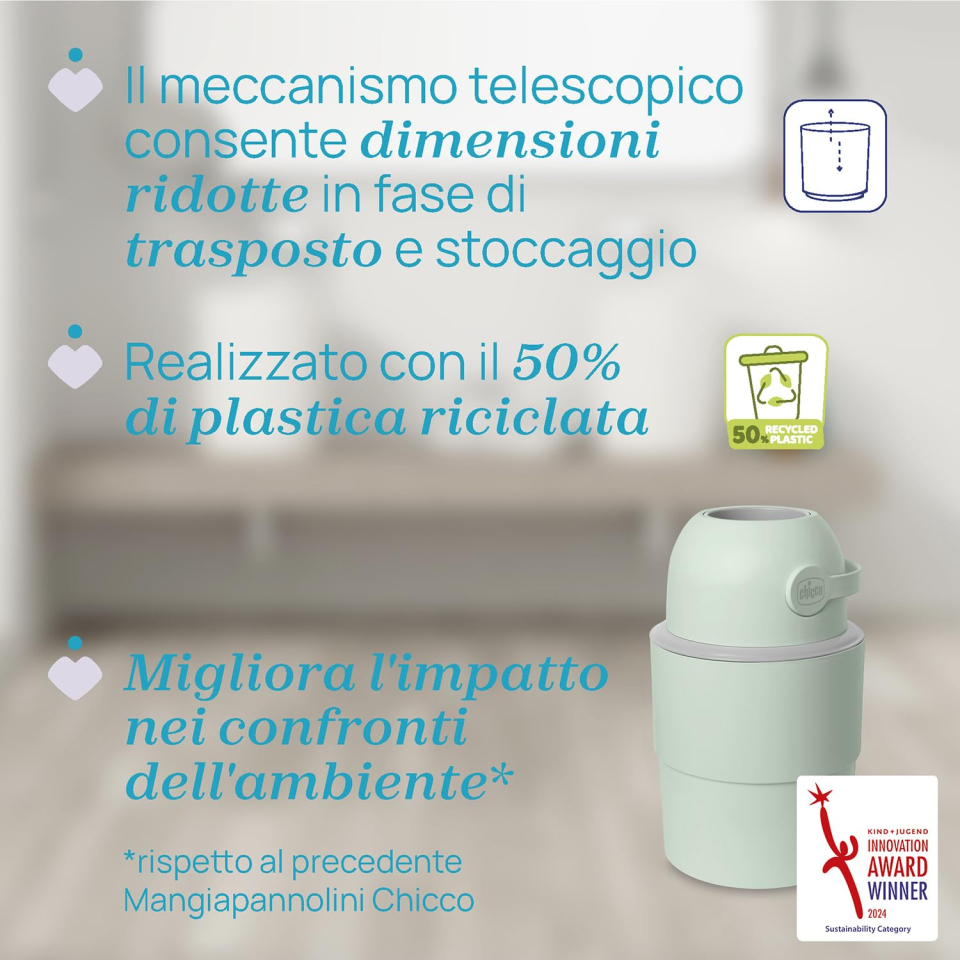 Chicco Mangiapannolini Telescopico Pieghevole Senza Ricariche