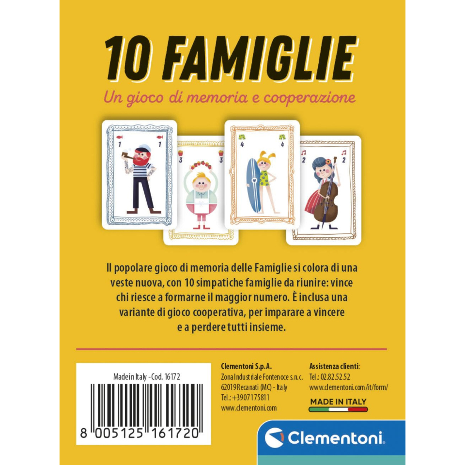 Clementoni 10 Famiglie – Gioco di Carte Memory per Bambini