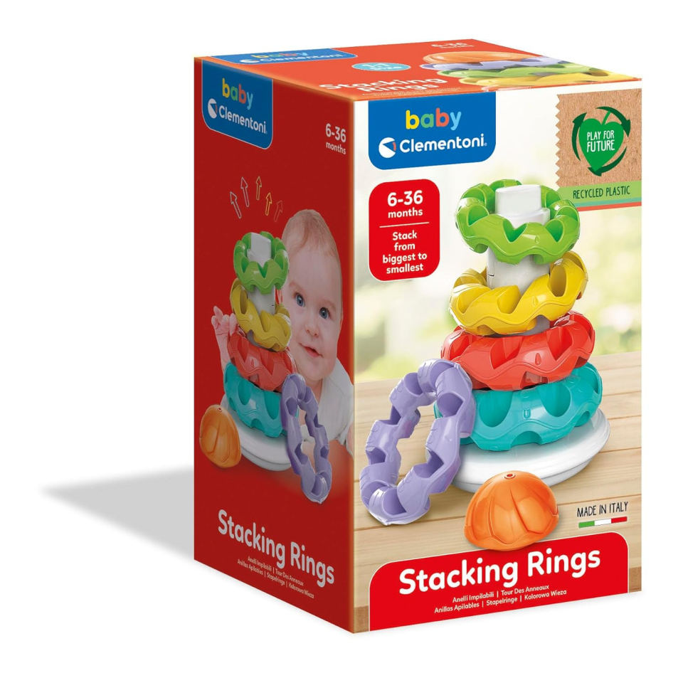 Clementoni Baby Anelli Impilabili – Torre Colorata 6-36 Mesi