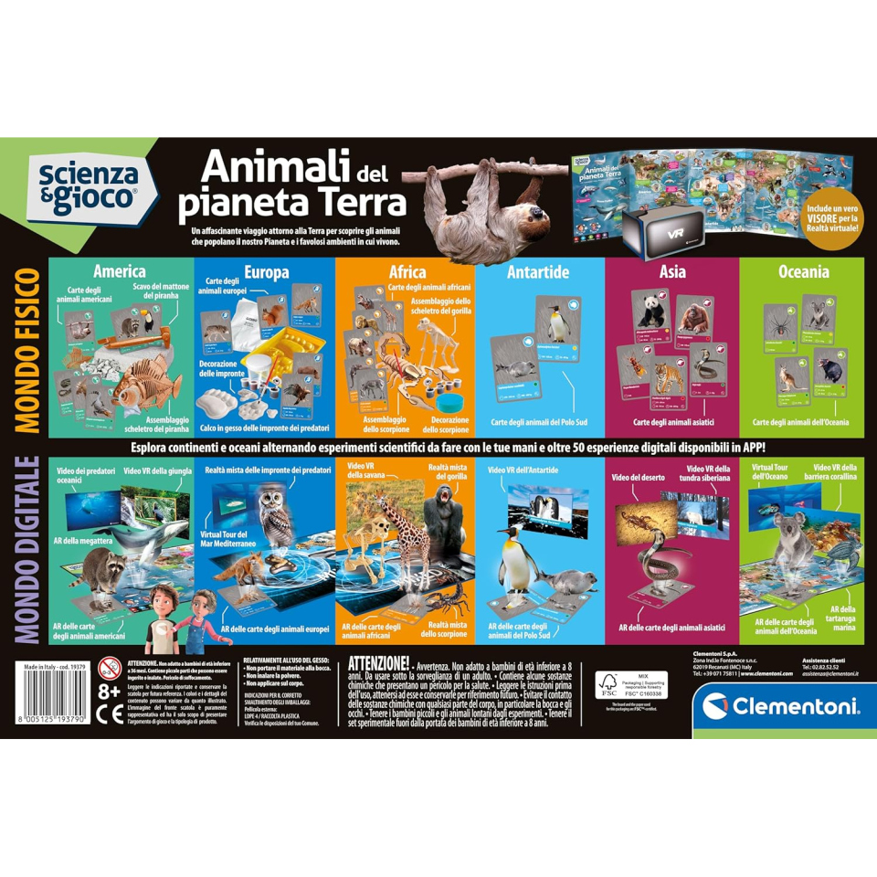 Clementoni Animali del Pianeta Terra – Gioco Scientifico con Visore VR