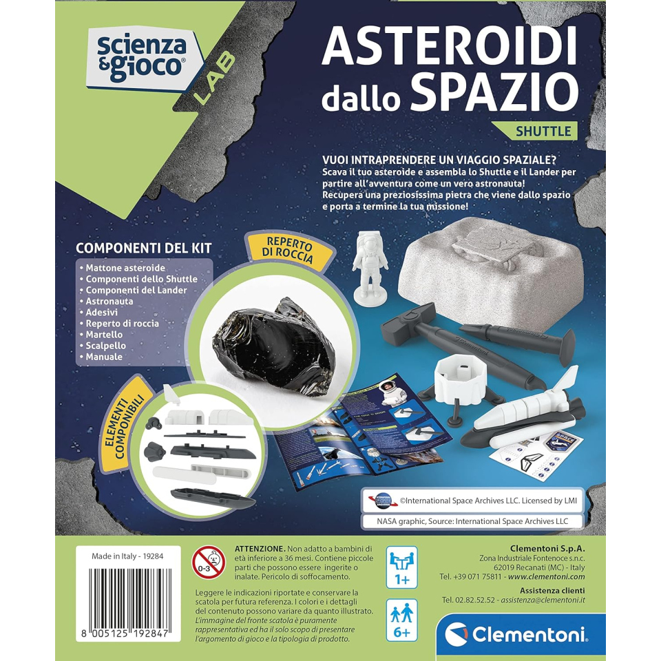 Clementoni Asteroidi dallo Spazio – Kit Scavo e Shuttle NASA