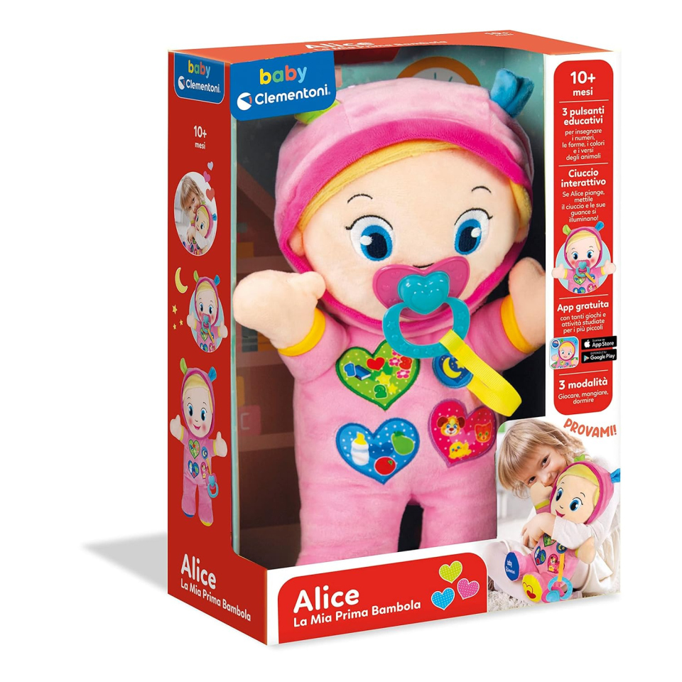 Clementoni Baby Alice – Bambola Educativa Parlante dai 10 Mesi