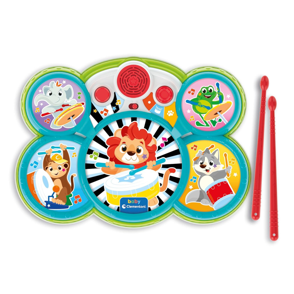 Clementoni Baby batteria musicale con animali e bacchette
