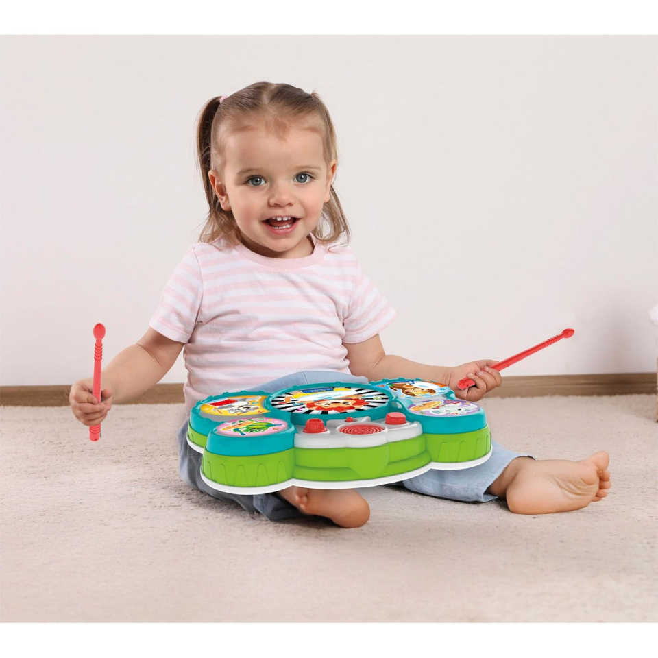 Clementoni Baby batteria musicale con animali e bacchette