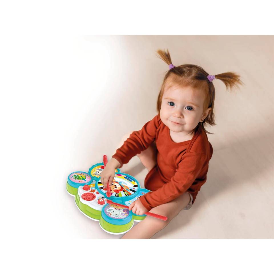 Clementoni Baby batteria musicale con animali e bacchette