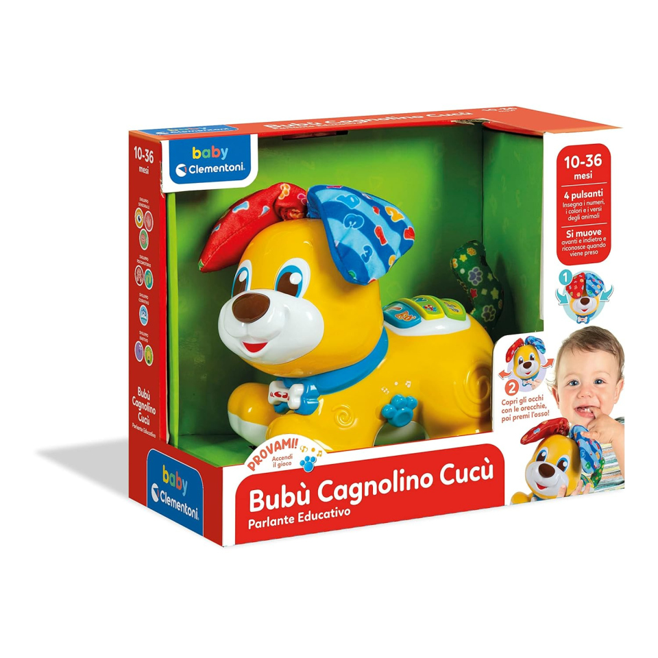 Clementoni Baby Bubù – Cagnolino Cucù Interattivo dai 10 Mesi