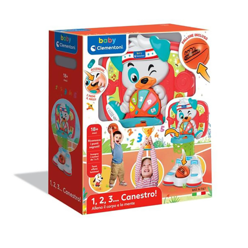 Clementoni Baby Canestro Basket 1-2-3 Parlante con Luci e Suoni